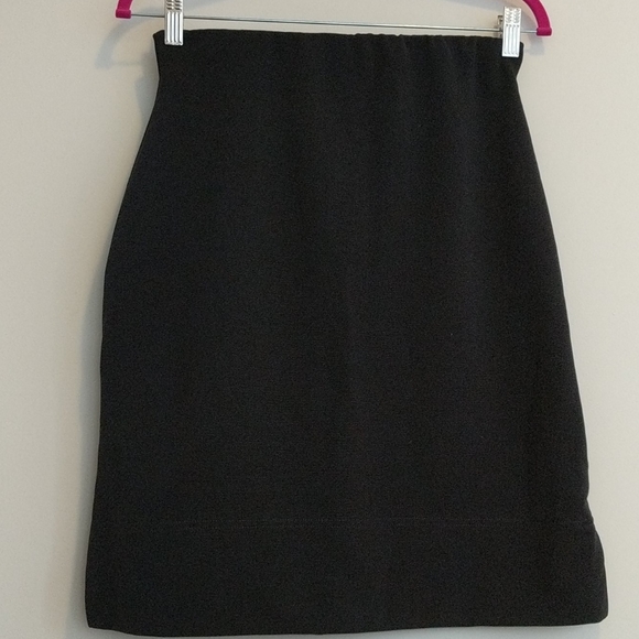 Vintage Blue stretchy black side slit pencil skirt - Picture 2 of 6